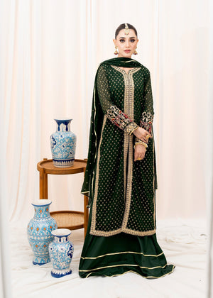 Bottle green Lehenga for Women