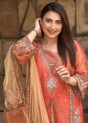 Orange Kurta Set for Women
