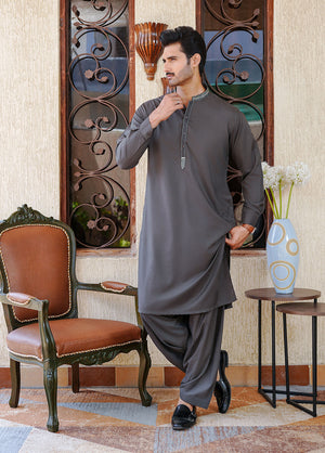 Smoke grey Shalwar Kameez for Men