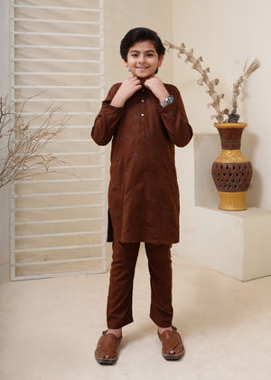 Walnut brown Kurta Set for Boy