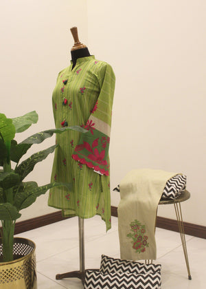 Green Kurta Set for Women