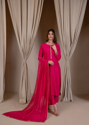Hot pink Kurta Set for Women