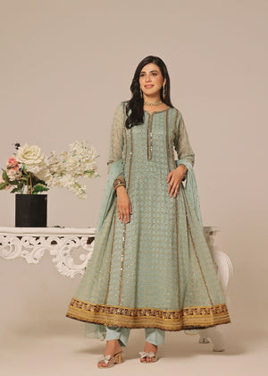 Pistachio green Anarkali for Women