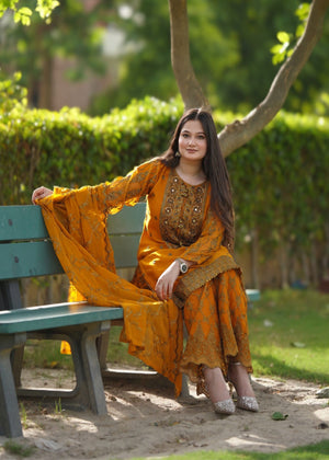 Mustard Kurta Set for Women