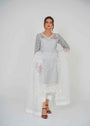 Pastel grey Kurta Set for Women