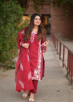Maroon Kurta Set for Women