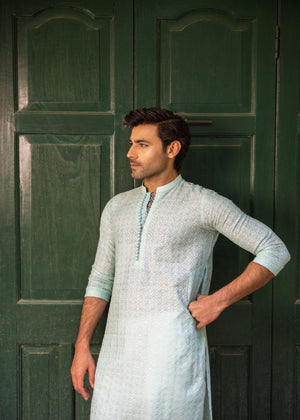Ice blue Kurta Set for Men