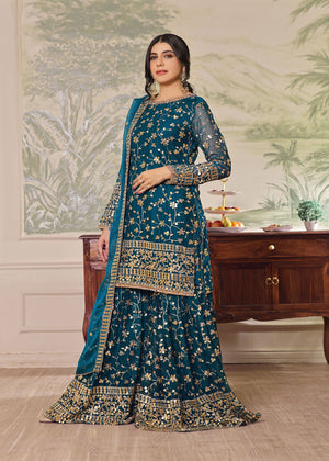 Teal Gharara for Women