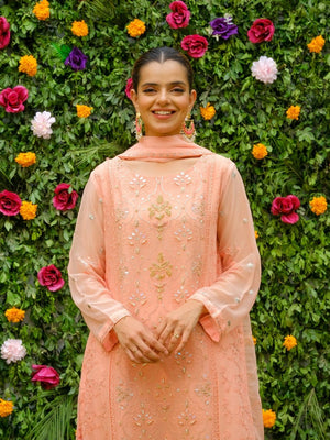 Peach pink Kurta Set for Women