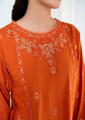 Rust orange Kurta Set for Women