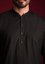 Jet black Kurta Set for Men