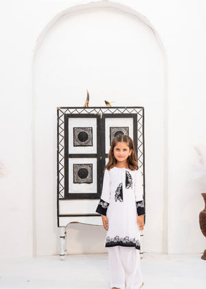 White Kurta Set for Girl