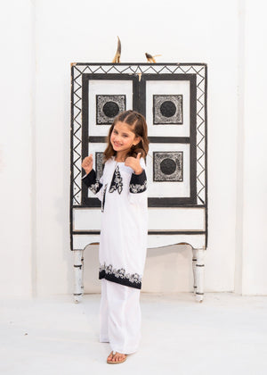 White Kurta Set for Girl