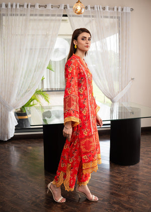 Red Kurta Set for Women