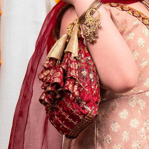 Maroon Potli Bag for Women