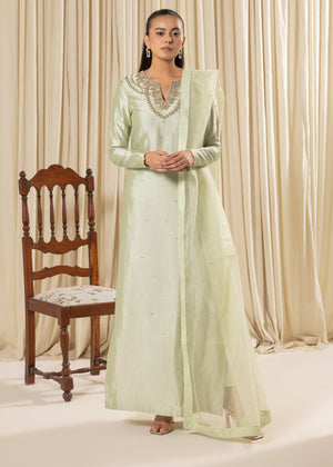 Pistachio green Kurta Set for Women