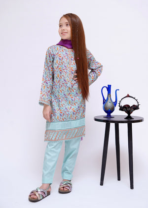 Powder blue Kurta Set for Girl