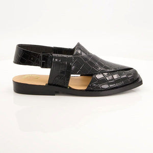 Black Peshawri Chappal for Men