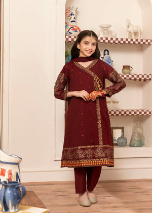 Maroon Angrakha for Girl