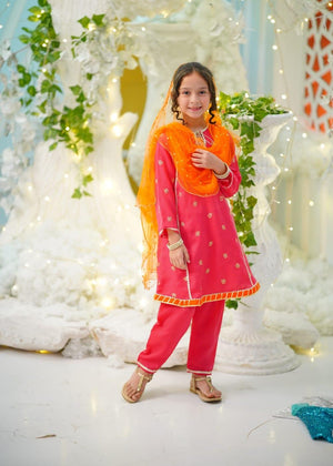 Pink Short Frock for Girl