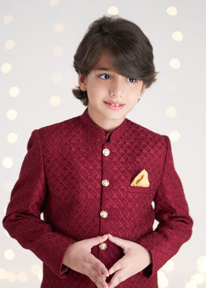 Maroon Sherwani for Boy