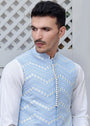 Sky blue Waistcoat for Men