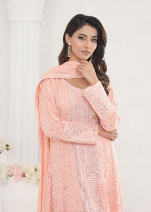 Peach pink Angrakha for Women
