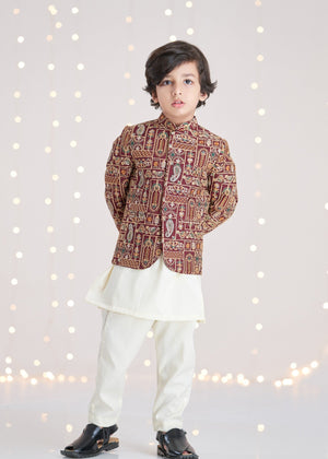 Maroon Prince Coat for Boy