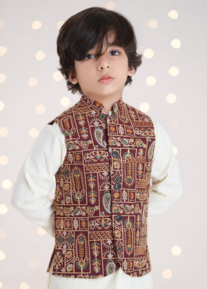 Maroon Waistcoat for Boy