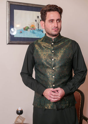Dark green Waistcoat for Men