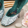 Dark green Khussa for Women
