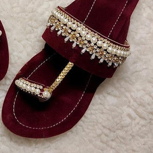 Maroon Kolapuri for Women