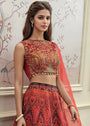 Coral pink Lehenga for Women