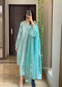 Ice blue Kurta Set for Women