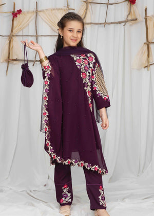 Purple Short Frock for Girl