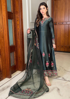 Bottle green Kurta Set for Women