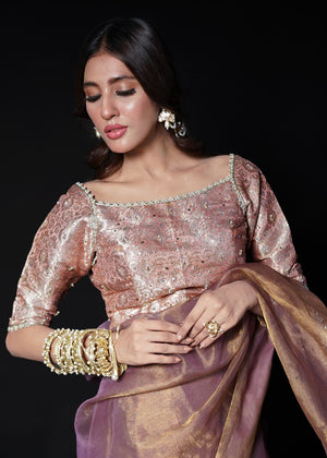 Mauve pink Saree for Women