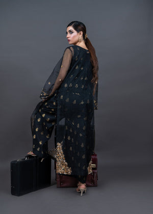 Black Kurta Set for Women