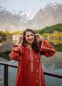 Red Kurta Set for Women