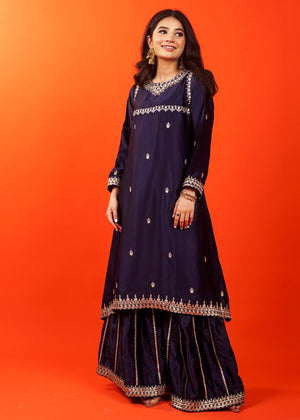 Navy blue Gharara for Women