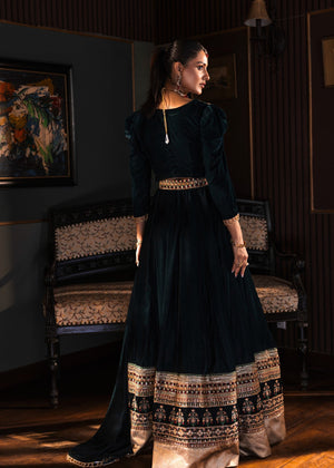 Bottle green Lehenga for Women