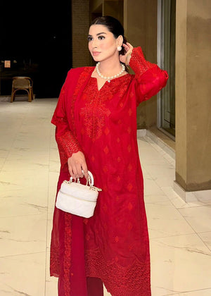 Red Kurta Set for Women