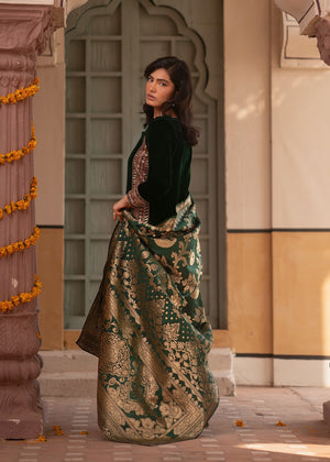 Bottle green Kurta Set for Women