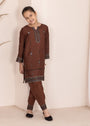 Chocolate brown Kurta Set for Girl