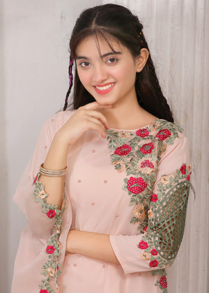 Peach pink Short Frock for Girl