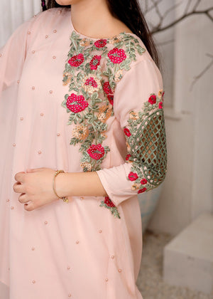 Peach pink Short Frock for Girl