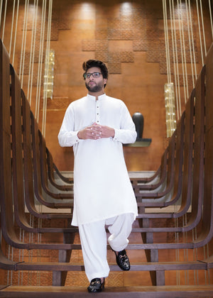 Off-white Shalwar Kameez for Men