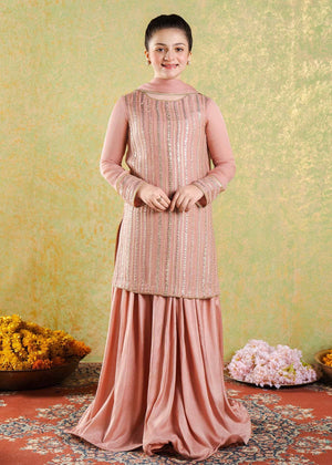 Peach pink Sharara for Girl