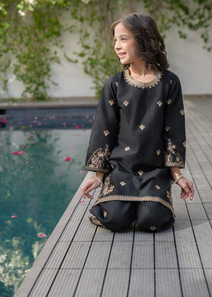 Black Kurta Set for Girl