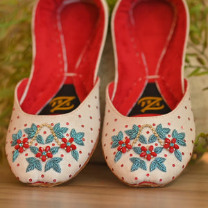 Eggshell Khussa for Women